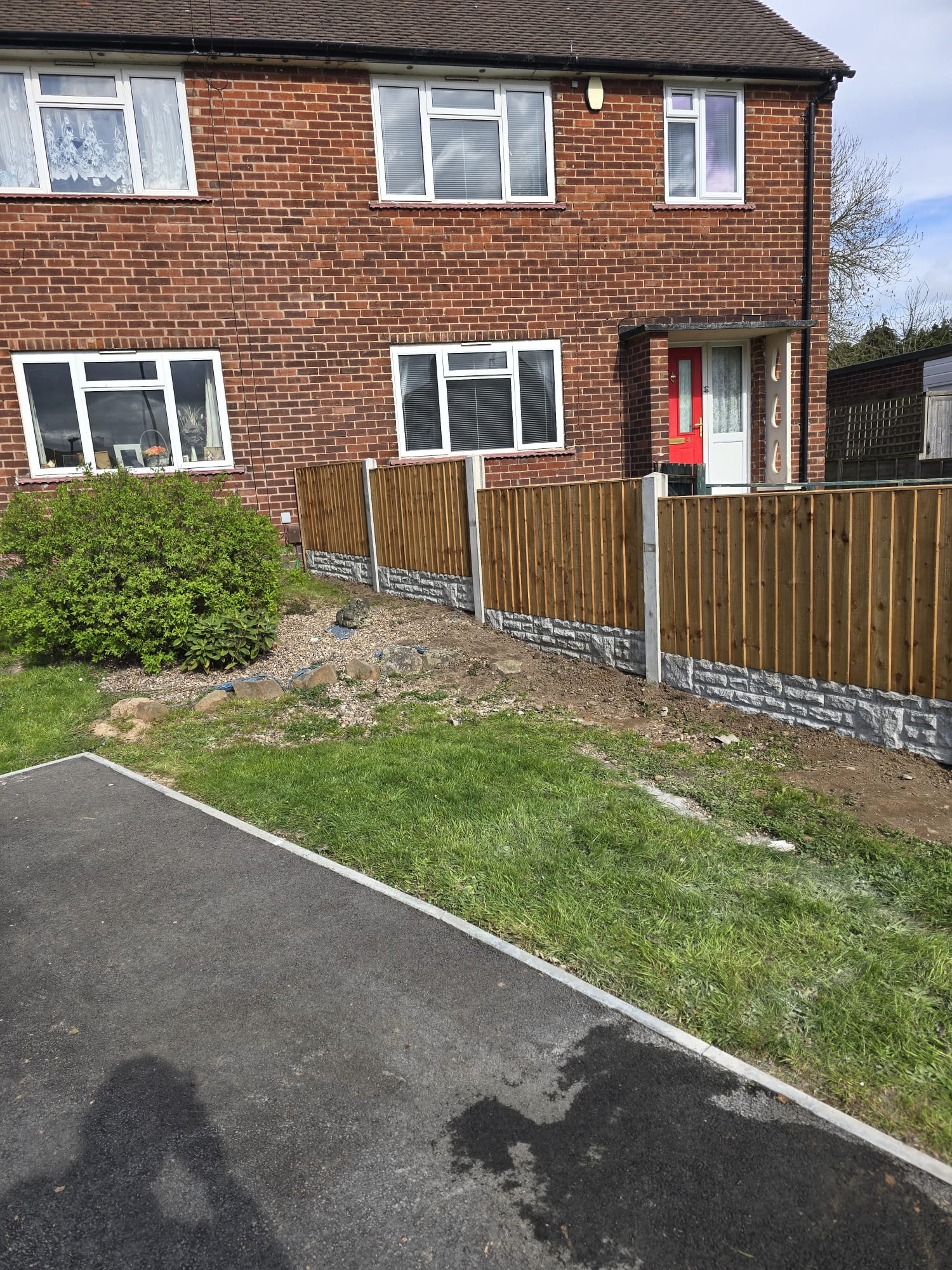 Completed fence and landscaping