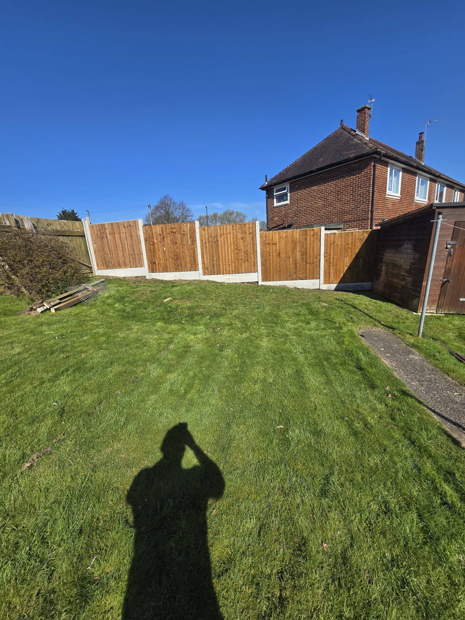 Newly installed fence panels